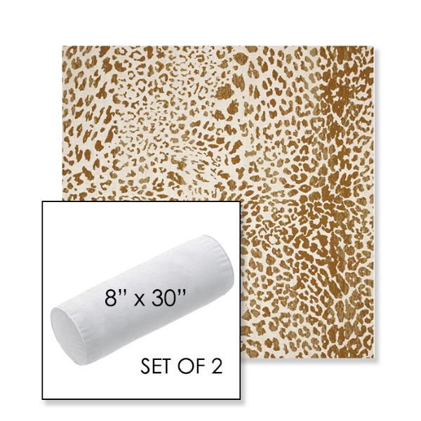 Picture of Instinct Toffee | Set of 2 | 8" x 30" Sunbrella Outdoor Bolster Pillows with Premium Inserts