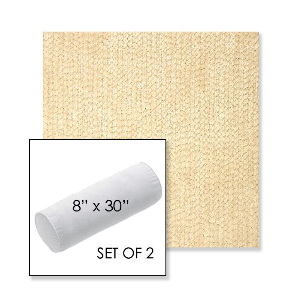 Picture of Margo Parchment | Set of 2 | 8" x 30" Sunbrella Outdoor Bolster Pillows with Premium Inserts