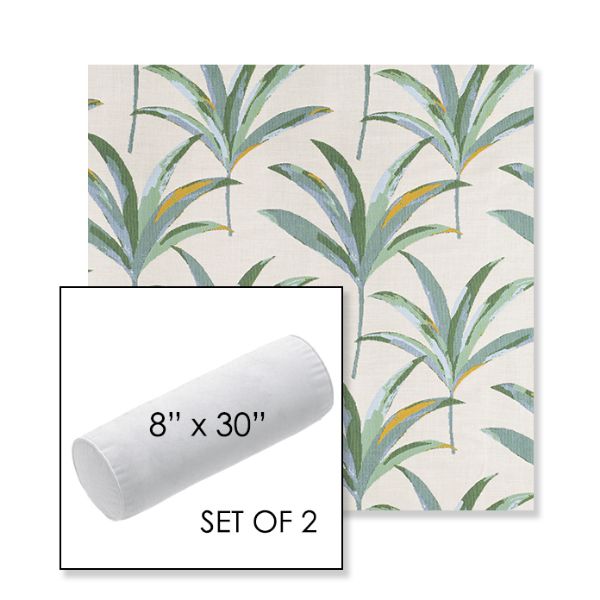 Picture of Martinique Tropic | Set of 2 | 8" x 30" Sunbrella Outdoor Bolster Pillows with Premium Inserts