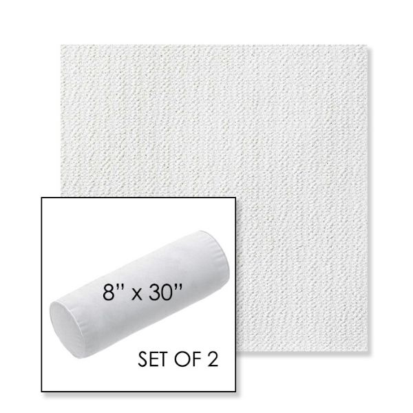 Picture of Momento Snow | Set of 2 | 8" x 30" Sunbrella Outdoor Bolster Pillows with Premium Inserts