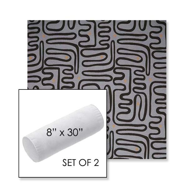 Picture of Nema Moonlight | Set of 2 | 8" x 30" Sunbrella Outdoor Bolster Pillows with Premium Inserts