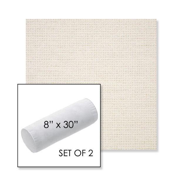 Picture of Nurture White | Set of 2 | 8" x 30" Sunbrella Outdoor Bolster Pillows with Premium Inserts
