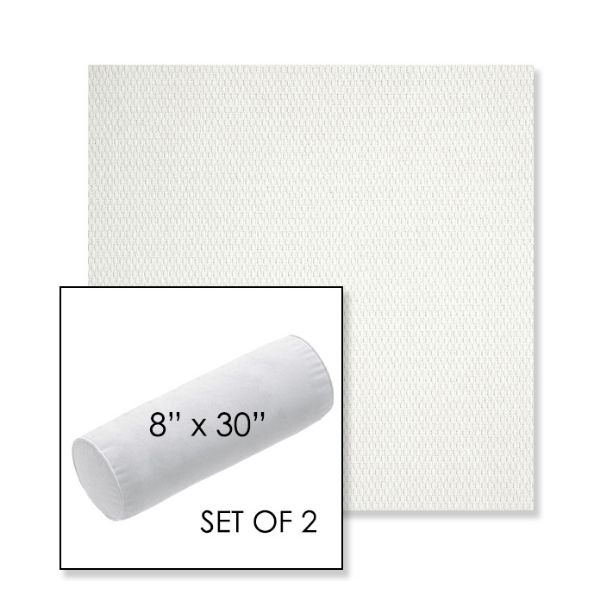 Picture of Pique Salt | Set of 2 | 8" x 30" Sunbrella Outdoor Bolster Pillows with Premium Inserts
