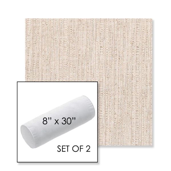 Picture of Poros Linen | Set of 2 | 8" x 30" Sunbrella Outdoor Bolster Pillows with Premium Inserts