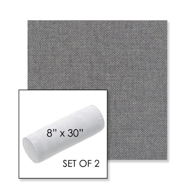 Picture of Proof Slate | Set of 2 | 8" x 30" Sunbrella Outdoor Bolster Pillows with Premium Inserts
