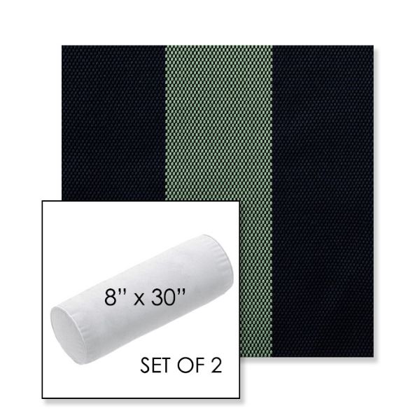 Picture of Rothko Mint Julep | Set of 2 | 8" x 30" Sunbrella Outdoor Bolster Pillows with Premium Inserts