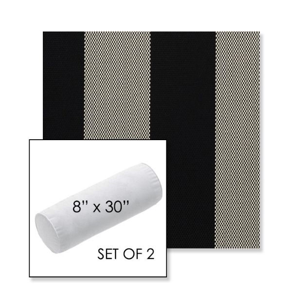 Picture of Rothko Stone Harbor | Set of 2 | 8" x 30" Sunbrella Outdoor Bolster Pillows with Premium Inserts