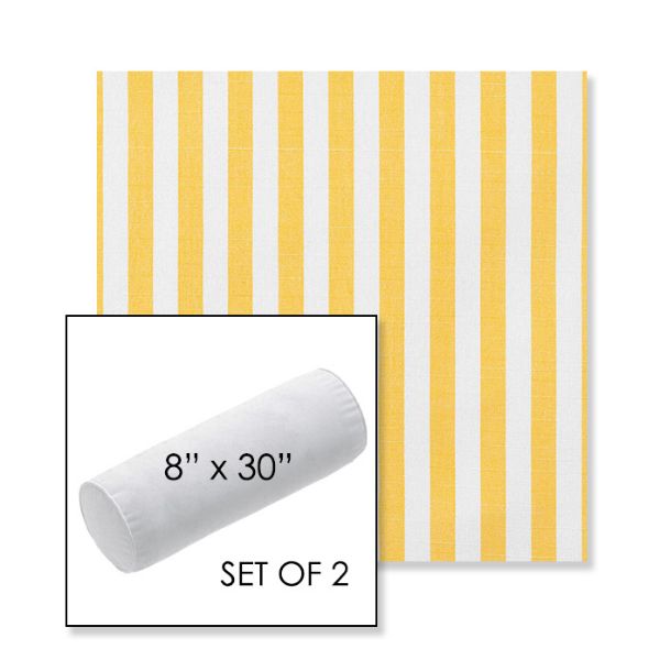 Picture of Sail Away Sunflower | Set of 2 | 8" x 30" Sunbrella Outdoor Bolster Pillows with Premium Inserts