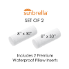 Picture of Saltillo Sagebrush | Set of 2 | 8" x 30" Sunbrella Outdoor Bolster Pillows with Premium Inserts
