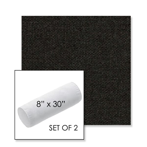 Picture of Source Coal | Set of 2 | 8" x 30" Sunbrella Outdoor Bolster Pillows with Premium Inserts