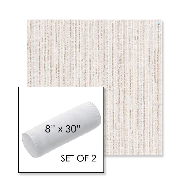 Picture of Tectonic Parchment | Set of 2 | 8" x 30" Sunbrella Outdoor Bolster Pillows with Premium Inserts