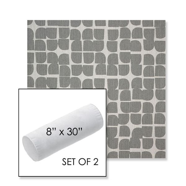 Picture of Toggle Greystone | Set of 2 | 8" x 30" Sunbrella Outdoor Bolster Pillows with Premium Inserts