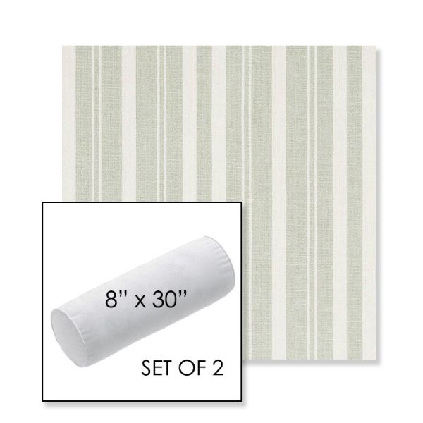 Picture of Tranquil Sage | Set of 2 | 8" x 30" Sunbrella Outdoor Bolster Pillows with Premium Inserts