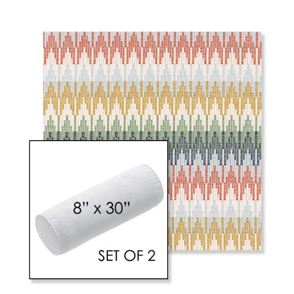 Picture of Valley Sedona | Set of 2 | 8" x 30" Sunbrella Outdoor Bolster Pillows with Premium Inserts