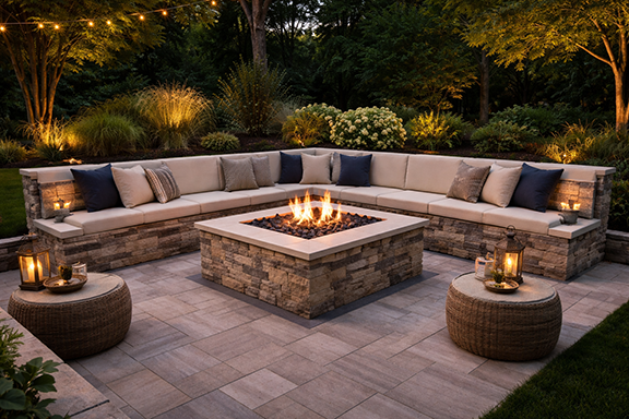 Custom Outdoor Bench Cushions in Sunbrella Fabrics