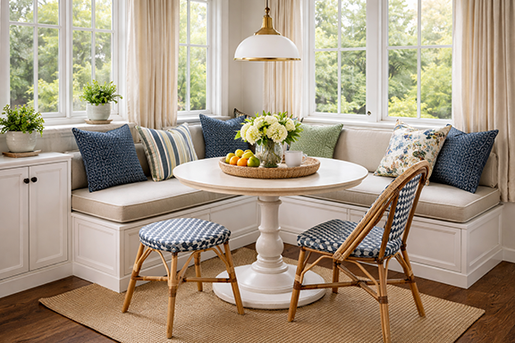 Custom Outdoor Bench Cushions in Sunbrella Fabrics