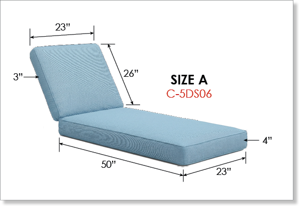 Boxed Chaise Lounge Cushions - Replacement Cushions for Chaise Lounges