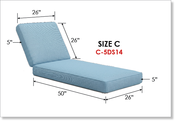 Boxed Chaise Lounge Cushions - Replacement Cushions for Chaise Lounges
