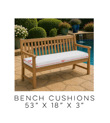 53" x 18" x 3" Thick Outdoor Bench Cushion – Sunbrella® Fabrics