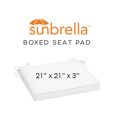 21" x 21" x 3" Thick Outdoor Dining Chair Seat Cushion – Sunbrella® Fabrics