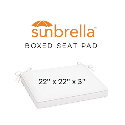 22" x 22" x 3" Thick Outdoor Dining Chair Seat Cushion – Sunbrella® Fabrics