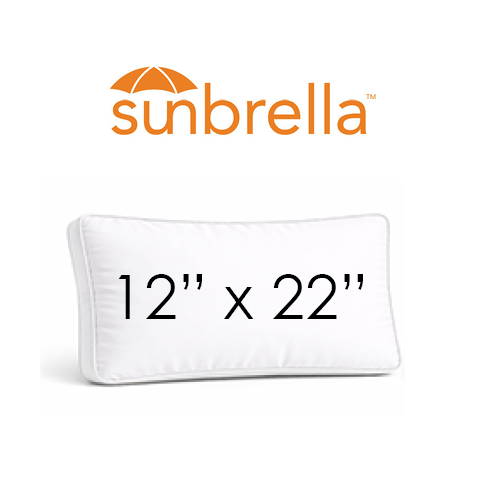 12" x 22" Rectangular Boxed Sunbrella® Outdoor Pillow (3" Thick)