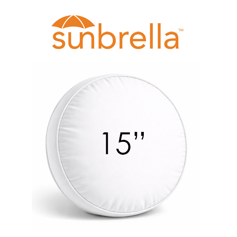 15" Round Boxed Sunbrella® Outdoor Pillow (3" Thick)