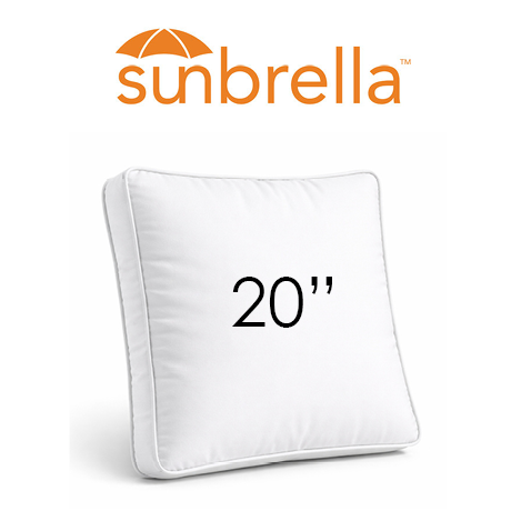 20" Square Boxed Sunbrella® Outdoor Pillow (3" Thick)
