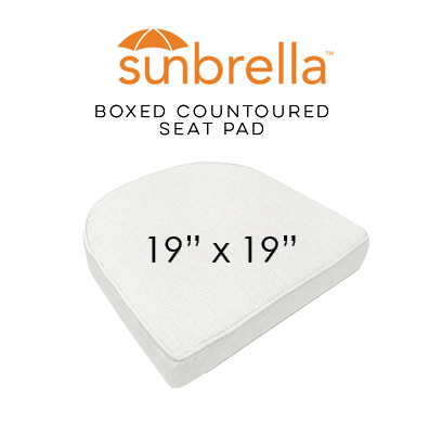 19" x 19" x 3" Custom Wicker Dining Chair Cushions – Contoured & Rounded Back Boxed Seat Cushions