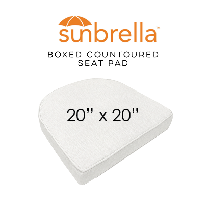 20" x 20" x 3" Custom Wicker Dining Chair Cushions – Contoured & Rounded Back Boxed Seat Cushions
