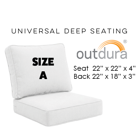 Deep Seating Patio Furniture Cushions in Outdura Outdoor Fabrics