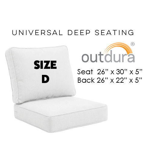 Upgrade your outdoor space with Universal Deep Seating Patio Furniture Replacement Cushion Sets in Outdura Outdoor fabrics a smarter, easier way to refresh your patio furniture without replacing the entire frame