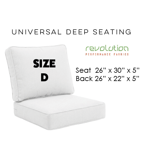 Custom Outdoor Cushions in Revolution Outdoor Fabrics