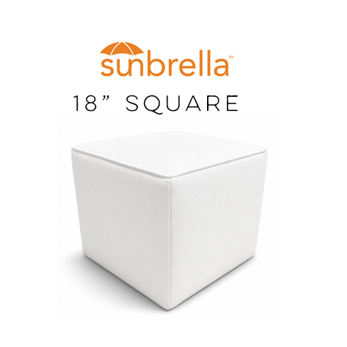 Custom Outdoor Poufs – 18" Square Sunbrella® Outdoor Ottomans