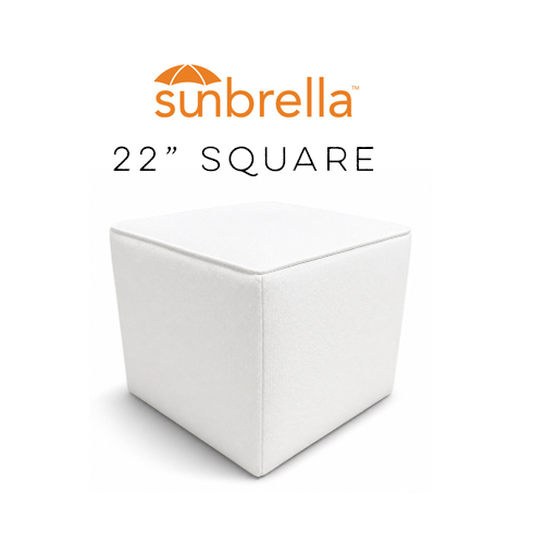 22" Square Outdoor Poof in Sunbrella Fabrics Custom Made To Order