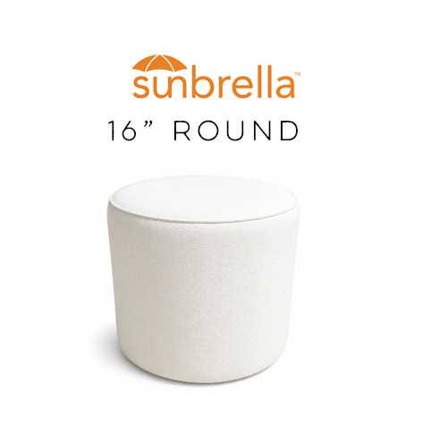Custom Outdoor Poufs – 16" Diameter x 18" Tall  Sunbrella® Outdoor Ottomans