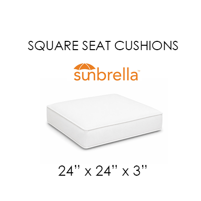 24" x 24" x 3" Square Outdoor Seat Cushion Sunbrella Fabrics
