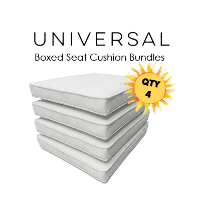 Boxed Double Piped Patio Dining Chair Cushions