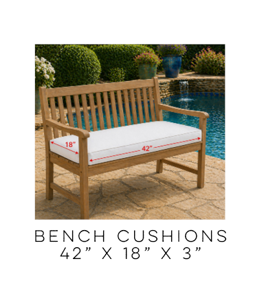 Outdoor Bench Cushion 42" Wide x 18" Deep x 3" Thick Sunbrella Fabrics