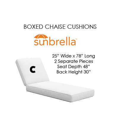 Boxed Chaise Lounge Replacement Cushions
