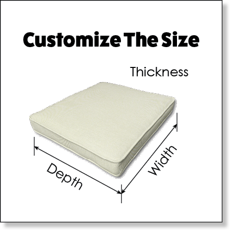 Boxed Double Piped Outdoor Dining Chair Cushions 