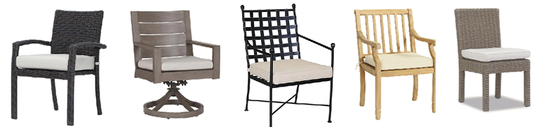Boxed Style Cushions for Outdoor Dining Chairs