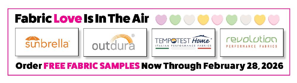 Order free fabric samples now through February 28. 2026
