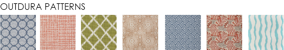 Custom Outdoor Cushions in Outdura Outdoor Fabrics