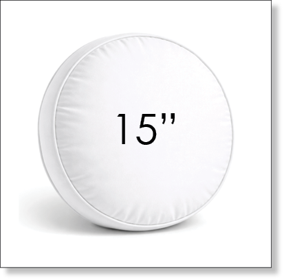 15" Round Boxed Outdoor Pillows - Custom Made To Order