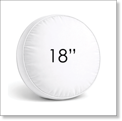 18" Round Boxed Outdoor Pillows - Custom Made To Order