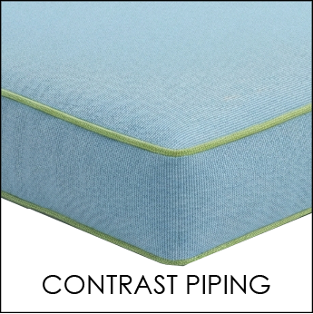 Choice of Piping or No Piping for Custom Patio Cushions