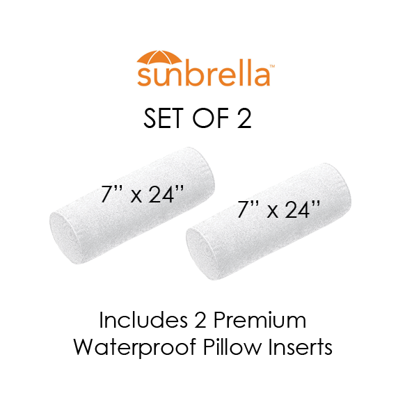 SET OF 2 7" x 24" Outdoor Bolster Pillow - Sunbrella® Outdoor Pillows