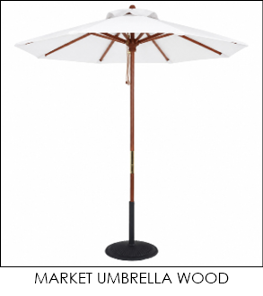 7.5' Wood Frame Market Umbrella with Sunbrella® Awning Fabric