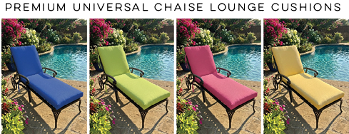 Premium Universal Chaise Lounge Cushions Sunbrella Fabrics